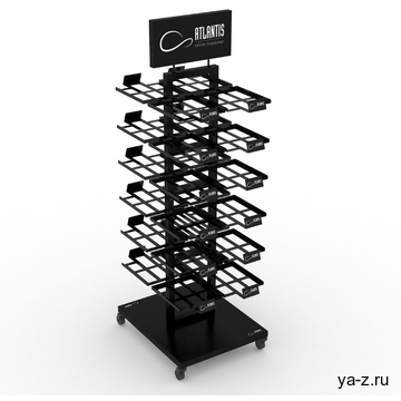 Стойка напольная_ATLANTIS BLACK RETAIL DOUBLE SIDE DISPLAY
