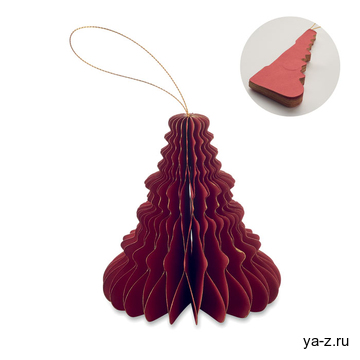 Christmas paper tree hanger красный
