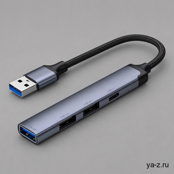 USB-хаб USB-A 3.0 + 2xUSB-A 2.0 + USB-C