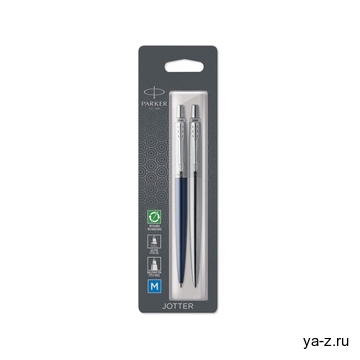 Набор из 2х ручек в подарочной коробке: Parker «Jotter Essential, Royal Blue CT и Parker Jotter Essential, St. Steel СT»