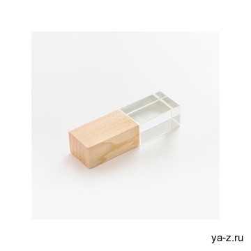 USB 2.0- флешка на 512 Мб кристалл дерево