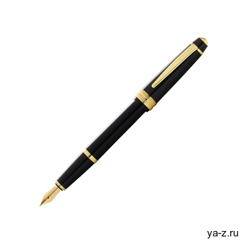 Ручка перьевая «Bailey Ligh Polished Black Resin and Gold Tone», перо F