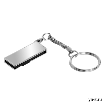 USB 2.0- флешка на 16 Гб с поворотным механизмом и зеркальным покрытием