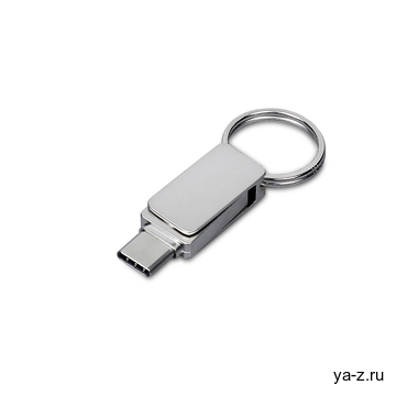 USB 3.0- флешка «Mercury» на 64 Гб с поворотным механизмом и дополнительным разъемом Type-C