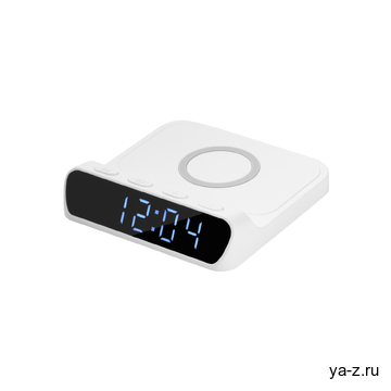 Зарядная станция с часами 15W Ригель (Rigel), белая