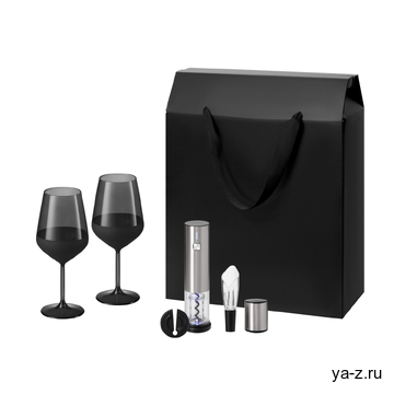 Подарочный набор Блэк Эдишн (Black Edition), Винтаро (Vintaro) (2 бокала + набор для вина)