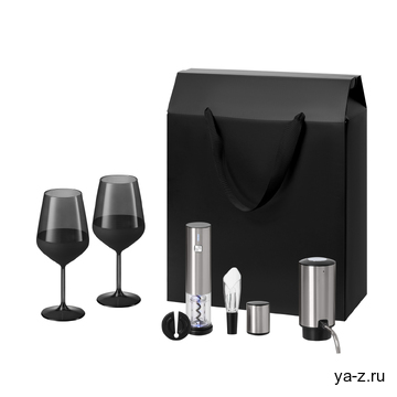 Подарочный набор Блэк Эдишн (Black Edition), Винтаро (Vintaro), Данте (Dante) (2 бокала + набор для вина + аэратор)