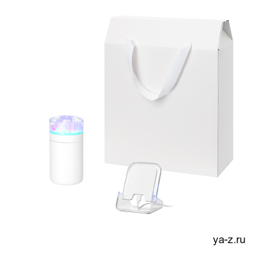 Подарочный набор Кристалл, Глосс НЕО (Crystal, Gloss NEO), белый (увлажнитель воздуха, зарядное устройство)