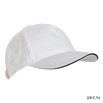 Бейсболка с кантом STAN 5 клиньев хлопок 280, 11K, Белый, (10/1) (56-58/ONE SIZE)
