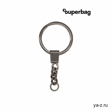 Кольцо с цепочкой Ring для обвеса, L=7см (чёрный никель)