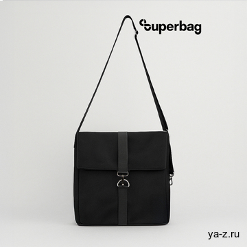 Шоппер Superbag Companion, с тремя отделениями, боковым креплением (карабин) и карманом (черный)