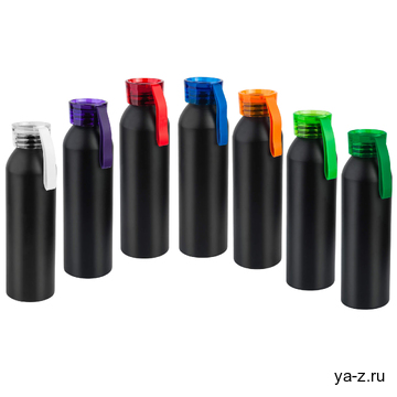 Бутылка для воды VIKING BLACK 650мл. Черная с синей крышкой 6142.01