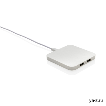 Беспроводная док-станция из переработанного пластика RCS с USB-портами, 10 Вт
